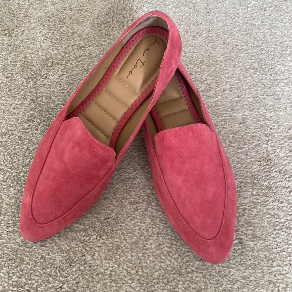Me Too pink suede flats, size 7.5